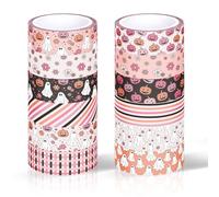 Whaline Lot de 12 rouleaux de ruban adhésif Washi pour Halloween, citrouille, fantôme, fleur, 15 mm, joli ruban adhésif décoratif pour scrapbooking, journal, bricolage, artisanat, emballage cadeau