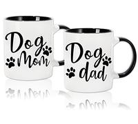 Whaline Lot de 2 tasses à café en céramique avec boîte cadeau pour les amoureux des chiens, chiots, propriétaires de chiens, animaux domestiques, cadeaux pour parents, centres de table