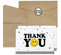 Whaline Lot de 20 cartes de vœux de remerciement avec enveloppes et autocollants, thème « One Happy Dude », parfaites pour les petites entreprises, mariage, remise de diplôme, fête prénatale, fête