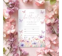 Whaline Lot de 20 cartons d'invitation pour fête prénatale avec enveloppes et autocollants vierges pour anniversaire de printemps, 12,7 x 17,8 cm