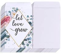 Whaline Lot de 200 paquets de graines d'aquarelle autocollantes « Let Love Grow » pour jardin, bureau, cadeau de mariage, fête, 8,9 x 6,1 cm