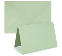 Whaline Lot de 24 cartes vierges vert sauge avec enveloppes, cartes de remerciement, cartes vierges pour mariage, fête prénatale, anniversaire, 10,2 x 15,2 cm