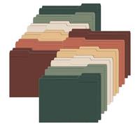 Whaline Lot de 24 dossiers d'automne bohèmes, format lettre, pochettes colorées d'automne avec languette de coupe 1/3 pour Thanksgiving, maison, bureau, salle de classe, 22 x 29 cm