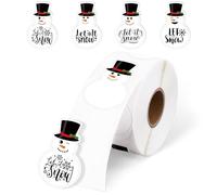 Whaline Lot de 400 étiquettes autocollantes thermiques directes en forme de bonhomme de neige pour Noël, vacances, bricolage, bougie, nom, logo, 400 pièces