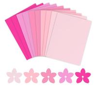 Whaline Lot de 50 feuilles de papier cartonné rose de 21,6 x 27,9 cm, 5 couleurs unies roses, assortiment de papier cartonné pour impression, bricolage, artisanat, école, bureau, fournitures de