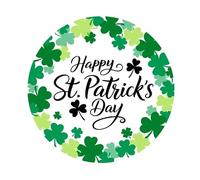 Whaline Lot de 500 étiquettes autocollantes rondes thermiques pour la Saint-Patrick, motif trèfle porte-bonheur, vert, pour imprimante irlandaise