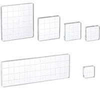 Whaline Lot de 6 blocs de tampons en acrylique transparent avec lignes de grille pour scrapbooking, loisirs créatifs, fabrication de cartes, tailles assorties