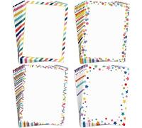Whaline Lot de 80 feuilles de papier à lettre coloré avec enveloppe décorative pour invitations, vœux, anniversaire, 21,6 x 27,9 cm