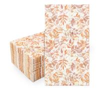 Whaline Lot de 80 serviettes jetables en papier pour invités Motif feuilles d'automne Orange