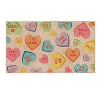 Whaline Paillasson de Saint-Valentin avec dos en caoutchouc antidérapant - Rectangulaire - Pour intérieur et extérieur - 43,2 x 73,2 cm