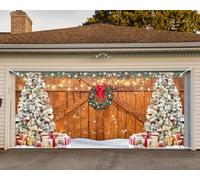 Whaline Panneau de décoration rustique pour porte de garage - 1,8 x 4,9 m - Pour porte de garage - Pour intérieur et extérieur - Décoration de fête