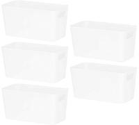 Wham Bam 6.01 Lot de 5 paniers de rangement en plastique Blanc glacé 20 x 10 x 10 cm