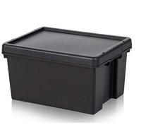 Wham Bam Heavy Duty Lot de 6 boîtes de recyclage 16 l avec couvercle 39 x 29 x 21 cm Noir