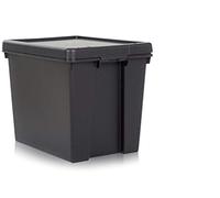 Wham Bam Lot de 2 boîtes de recyclage résistantes avec couvercle Noir 24 l 38,5 x 29 x 31,5 cm