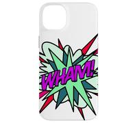 Wham Bande dessinée Pop Art Fun Super-héros Vert Violet Coque pour iPhone 14 Plus
