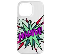 Wham Bande dessinée Pop Art Fun Super-héros Vert Violet Coque pour iPhone 14 Pro Max