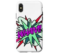 Wham Bande dessinée Pop Art Fun Super-héros Vert Violet Coque pour iPhone X/XS