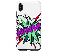 Wham Bande dessinée Pop Art Fun Super-héros Vert Violet Coque pour iPhone XS Max