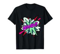 Wham Bande dessinée Pop Art Fun Super-héros Vert Violet T-Shirt