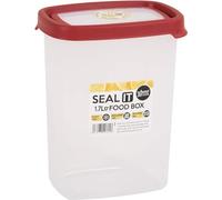 Wham Boîte de Rangement, Polypropylene, Transparent/Rouge, 1.7L
