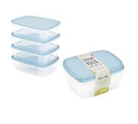 Wham Cuisine Clear Everyday Lot de 4 boîtes de conservation alimentaire avec couvercle 1 L