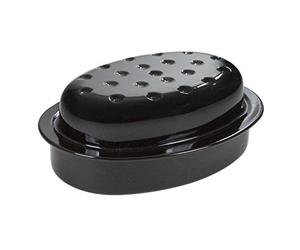 Wham Email Cocotte en Acier émaillé Noir, Acier, Speckled Schwarz, 33 x 24 x 12,5 cm