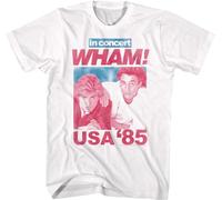 Wham in Concert George Michael and Andrew Ridgeley USA '85 Adult T-T-Shirts à Manches Courtes 80s Graphic Tee(Large)