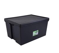 Wham Lot de 2 boîtes de conservation robustes Bam, avec couvercle, noir, 150 L, 80 x 59,5 x 42 cm