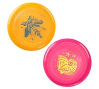 Wham-O Frisbee Pack de 2 Disques Volants, 22.86cm Enfants 5 Ans et Plus, 70g, Jaune Rose