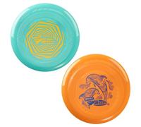 Wham-O Frisbee Pack de 2 Disques Volants, 22.86cm Enfants 5 Ans et Plus, 70g, Bleu Orange