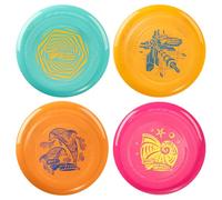 Wham-O Frisbee Go Pack de 4 Disques Volants, 22.86cm Ensemble de Jouets Légers et Colorés pour Débutants Enfants Garçons Filles 5 Ans et Plus, Jeu d'Extérieur pour Plage Parc Jardin - 70g