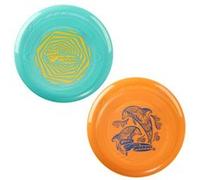 Wham-O Frisbee Pack de 2 Disques Volants, 22.86cm Enfants 5 Ans et Plus, 70g, Bleu Orange