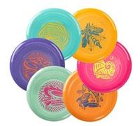 Wham-O Frisbee Go Pack de 6 Disques Volants, 22.86cm Ensemble de Jouets Légers et Colorés pour Débutants Enfants Garçons Filles 5 Ans et Plus, Jeu d'Extérieur pour Plage Parc Jardin - 70g