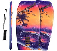 Wham-O Lot de 2 Planches de Boogie 93.98 cm, Bodyboard avec Laisse de Poignet, Revêtement Fiberclad, Noyau Phuzion Tail Crescent pour Océan Enfants 5+ Adolescents Adultes - Plage