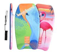 Wham-O Lot de 2 Bodyboards 83.8 cm, Planche légère avec Leash de Poignet, revêtement Fiberclad et Noyau Phuzion pour océan, Piscine Enfants 5+ Adolescents débutants et Adultes - Flamant Rose/Curve