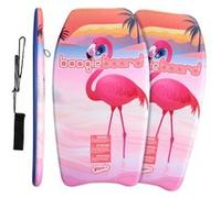 Wham-O Lot de 2 Bodyboards 83.8 cm, Planche légère avec Leash de Poignet, revêtement Fiberclad et Noyau Phuzion pour océan, Piscine Enfants 5+ Adolescents débutants et Adultes - Flamant Rose