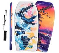 Wham-O Lot de 2 Planches de Boogie 93.98 cm, Bodyboard avec Laisse de Poignet, Revêtement Fiberclad Noyau Phuzion, Tail Crescent pour Océan Enfants 5+ Adolescents Adultes - Plage/Vague