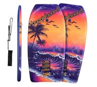 Wham-O Lot de 2 Planches de Boogie 93.98 cm, Bodyboard avec Laisse de Poignet, Revêtement Fiberclad, Noyau Phuzion Tail Crescent pour Océan Enfants 5+ Adolescents Adultes - Plage