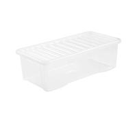 Wham Stockage 62lt Cristal Boîte en plastique avec couvercle (lot de 3)