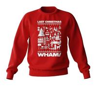 WHAM! Sweat-shirt rouge Last Christmas Elements, Rouge, S