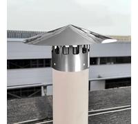 WhamtL Chapeau Cheminée Chapeau de Cheminée en Acier Inoxydable, Bouchon de Ventilation pour Poêle, Chapeau D'évacuation Rond à Tête Conique, Cache-Conduit Isolant(120mm(4.7in))