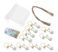 WHAMVOX 10 Ensembles Ocean Keychain Party Favors Tropical Fish Tail Charms with Bag Pendant Decoration Sturdy Alloy and Plastic Compact Beach Goodie Bag Stuffers