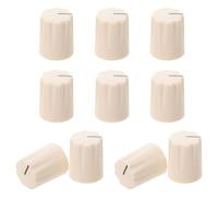 WHAMVOX 10 Pièces Boutons de Potentiomètre pour Guitare Électrique 13x16 Mm, Kit de 10 Pièces en Plastique Ivoire, Boutons de Contrôle Volume et Tonalité pour Pédale D’effet et