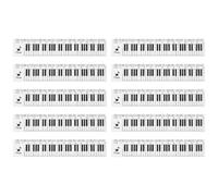 WHAMVOX 10 Pièces Règle Transparente en Plastique Motif Clavier Piano | Marquages Nets, Bords Lisses, Usage Quotidien, Cahiers et e Théorie Musicale, Style Artistique