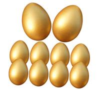 WHAMVOX 10 Œufs de Pâques Décoratifs en Bois Doré, Kit DIY pour Garçon et Filles, Fourniture de Fête Rustique, Ornement de Maison pour Décoration et Activités Manuelles de Pâques