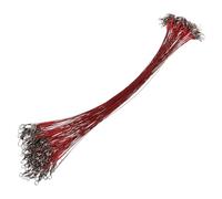 WHAMVOX 100 pièces Fil Acier Anti-Morsure avec Emerillon Rouge Accessoire de Montage Résistant pour Mer et Eau Douce Fil de Haute Résistance Équipement