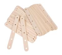 WHAMVOX 100pcs Natural Wood Ice Pop Sticks with Holes for Waxing and Creative DIY Craft Projects