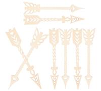 WHAMVOX 10pcs Flèches en Bois Non Finition pour Bricolage Diy, Ornement en Bois Lisse Bords Arrondis, pour Décoration et Peinture Créative