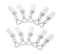 WHAMVOX 10pièces Bouteille à Souhaits Transparente De Mini Bouteille Verre avec Fermoir pour Bricolage Message Porte-clés Pendentif Collier