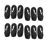WHAMVOX 12 Pièces Crochets de Corde Élastique Noirs Tendeurs Bungee Nylon pour Kayak Canoë Fixation Résistante pour Bâche et Navigation Plein Air